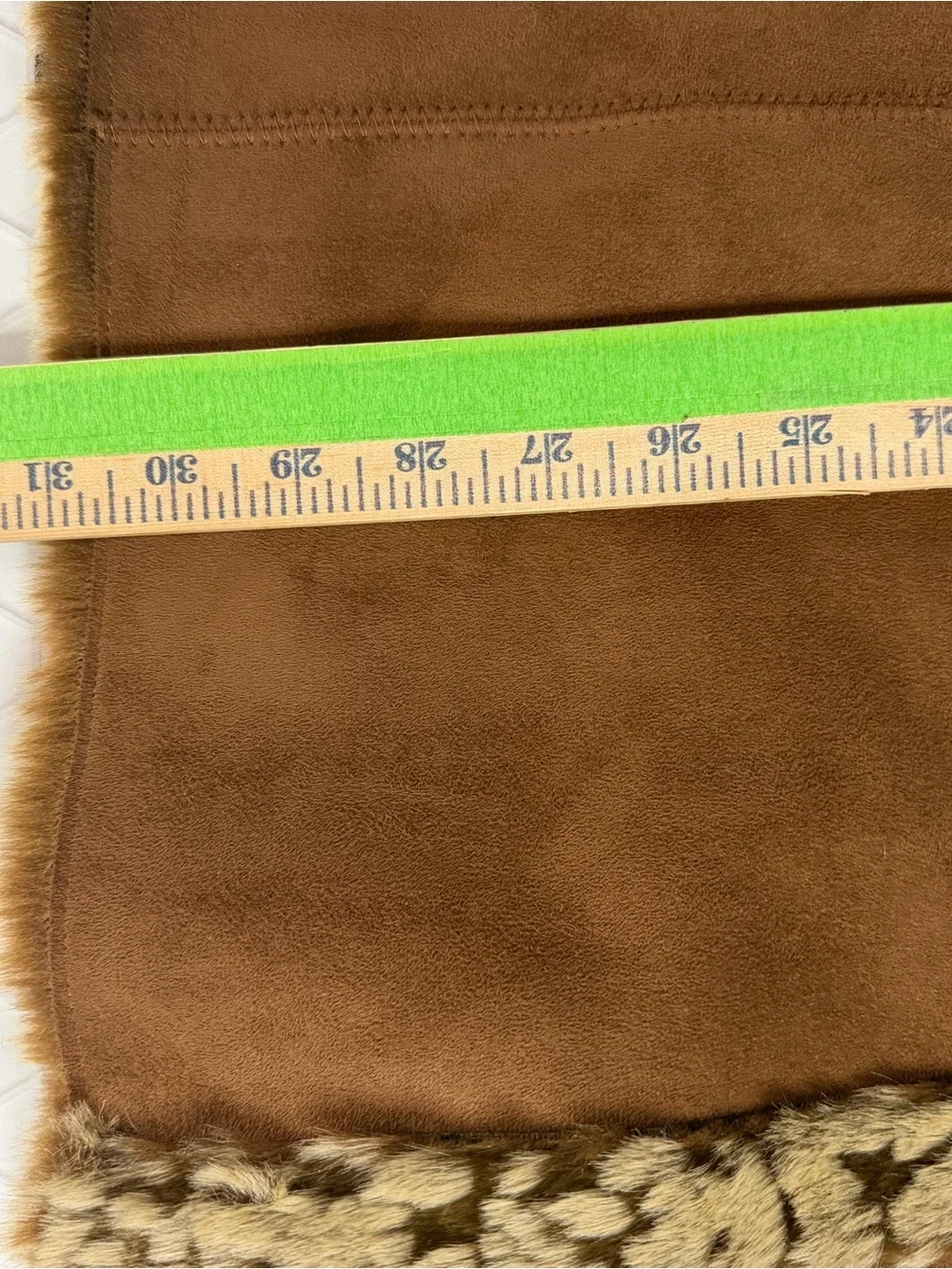 Coldwater Creek Faux Suede Leopard Faux‎ Fur Coat Jacket Medium